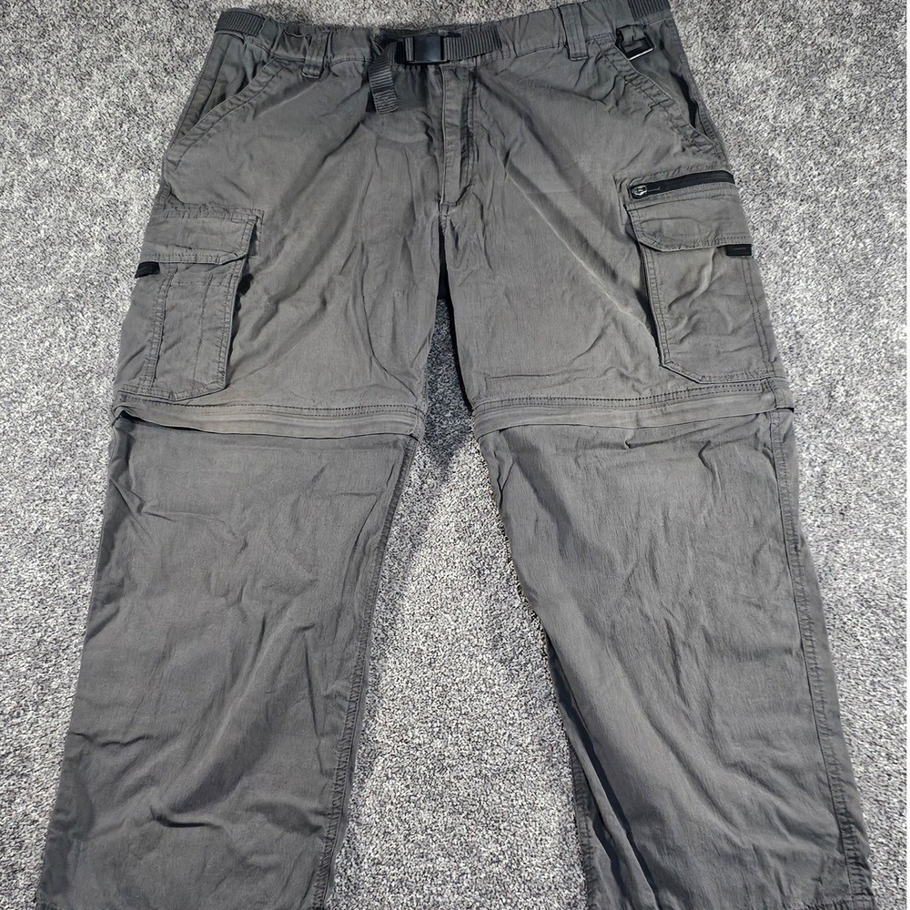 BC Clothing Convertible Cargo Pants Mens XXL‎ x 30 Gray Hiking Zip Off Outdoor
